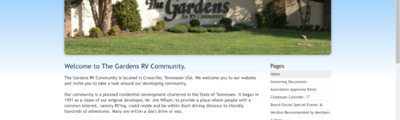 The Gardens RV Village HOA website is a WOW!