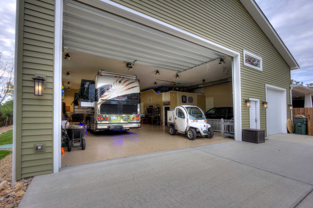 Gardens RV Village - Open Double Garage Door